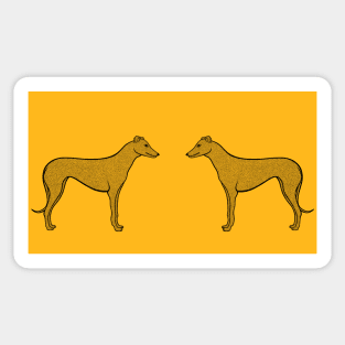 Greyhounds in Love - detailed dog design - greyhound lover's gift Sticker
